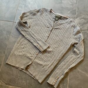 Eddie Bauer Women’s Gray Cable Knit Cardigan Sweater
